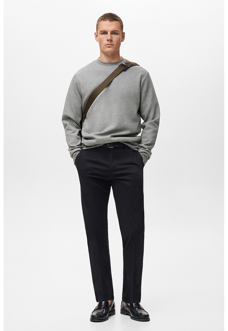 Bluza de trening cu decolteu la baza gatului - Gri