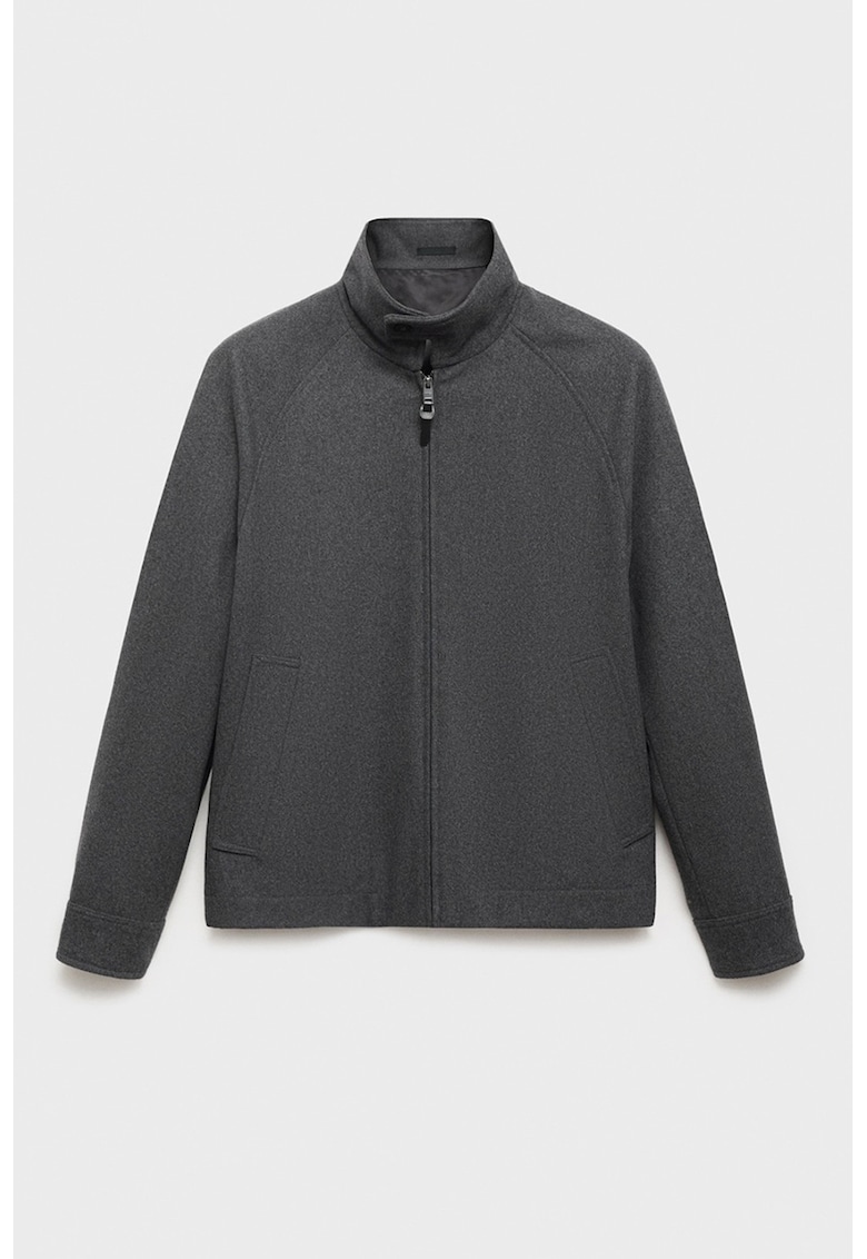 Jacheta din amestec de lana cu maneci raglan