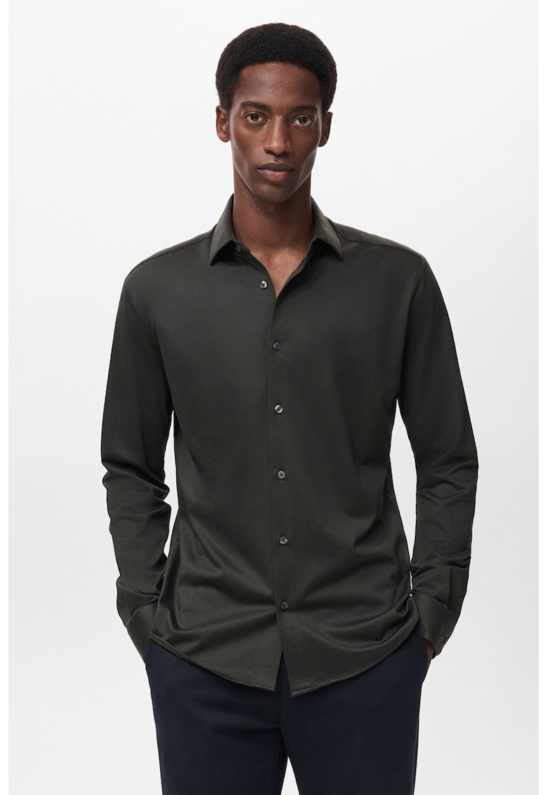 Camasa cu model uni si guler clasic