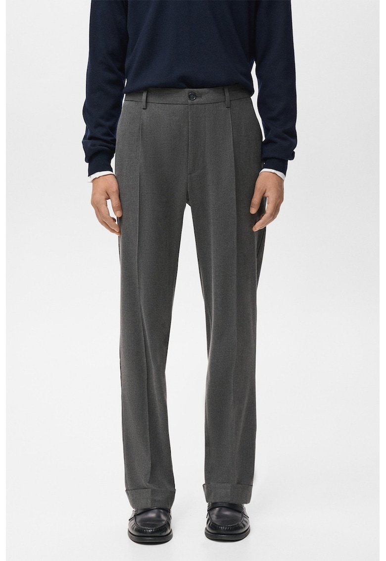 Pantaloni eleganti regular-fit din amestec de lana