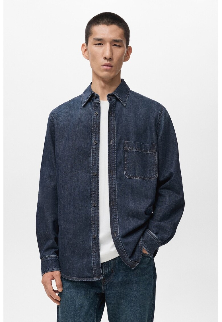 Camasa regular-fit din denim - Albastru inchis