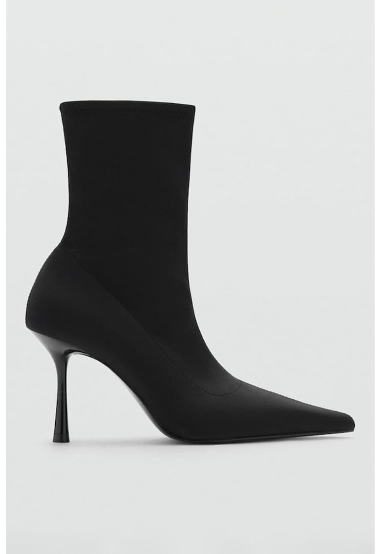 Botine fara inchidere cu varf ascutit si toc stiletto