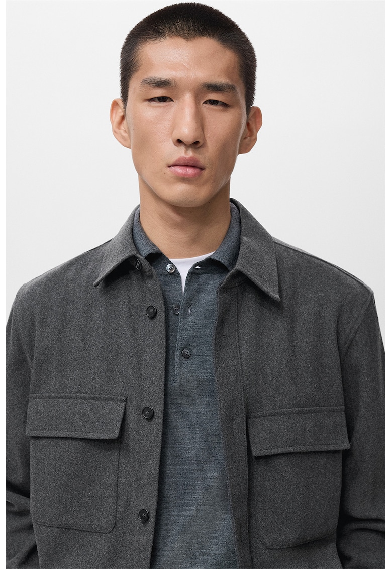 Jacheta-camasa cu buzunare pe piept - Gri