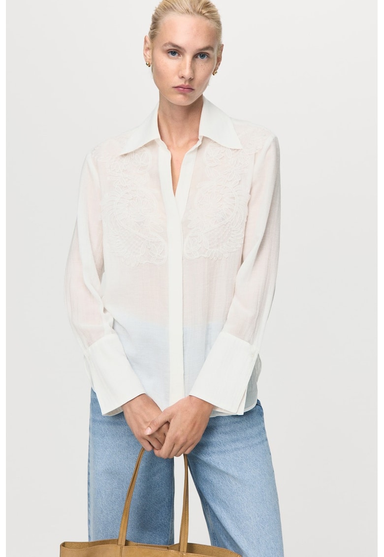 Camasa din amestec de lyocell cu broderie