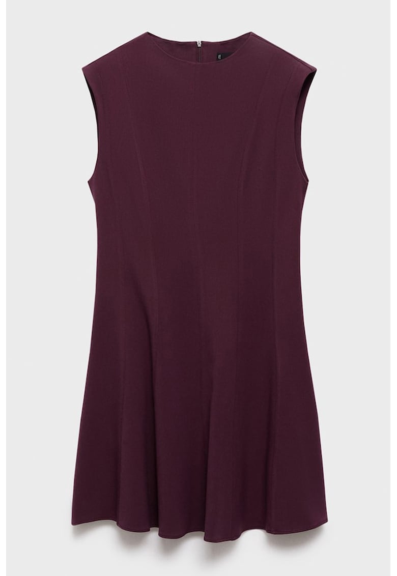 Rochie evazata fara maneci - Rosu inchis