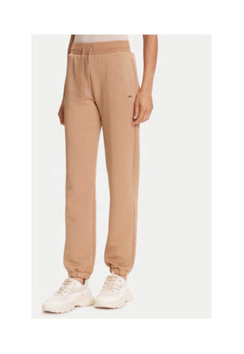 Pantaloni de trening din amestec de bumbac cu logo metalic si model logo discret