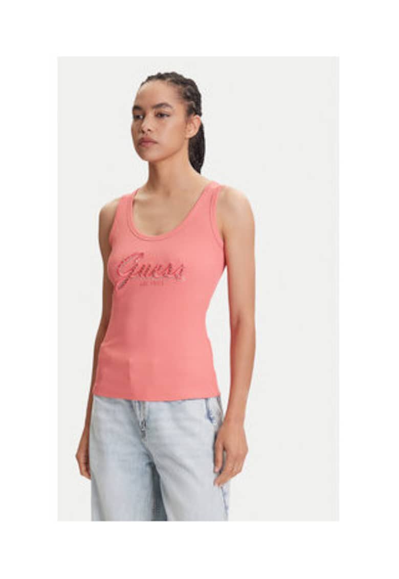 Top cu logo incrustrat cu strasuri