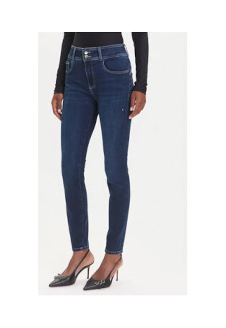 Blugi skinny din amestec de bumbac cu nasturi