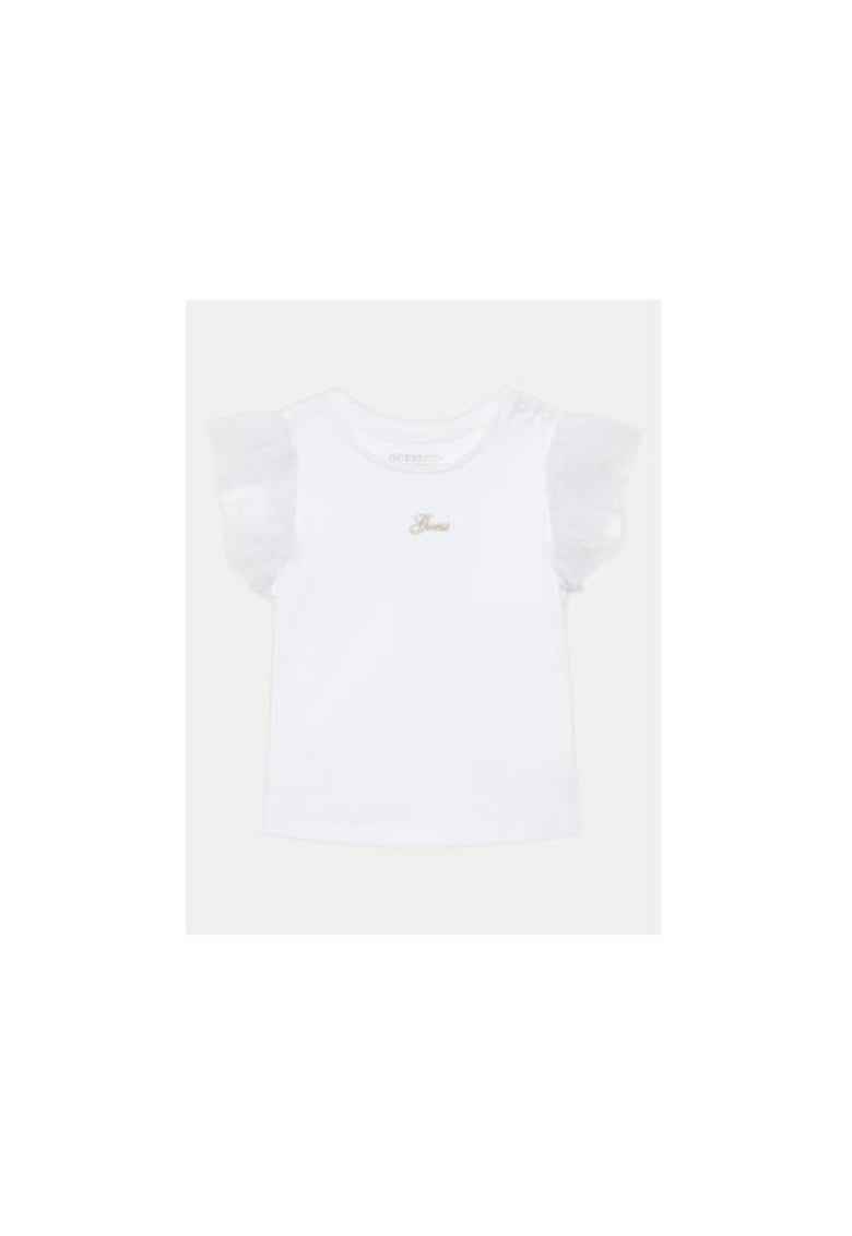 Bluza din bumbac organic cu detaliu logo - Alb