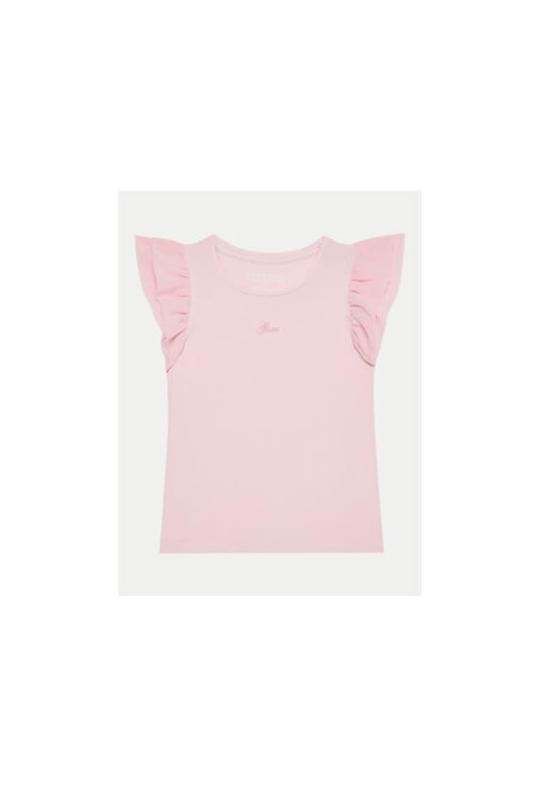 Tricou fete cu volane din amestec de bumbac organic