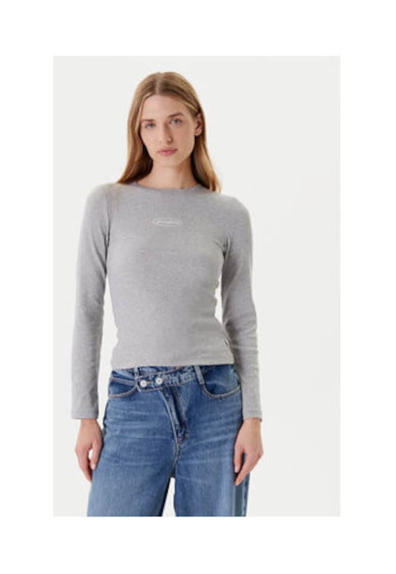 Guess Jeans Bluza cu decolteu la baza gatului - Gri