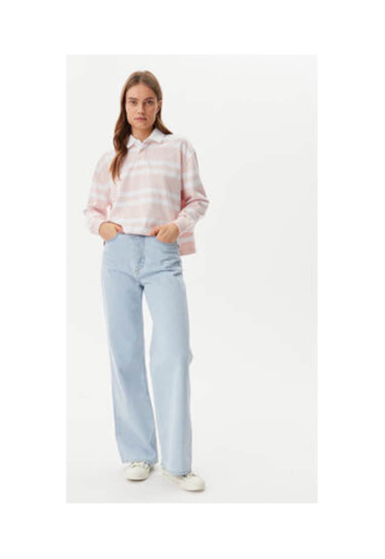 Bluza din bumbac cu print cu dungi