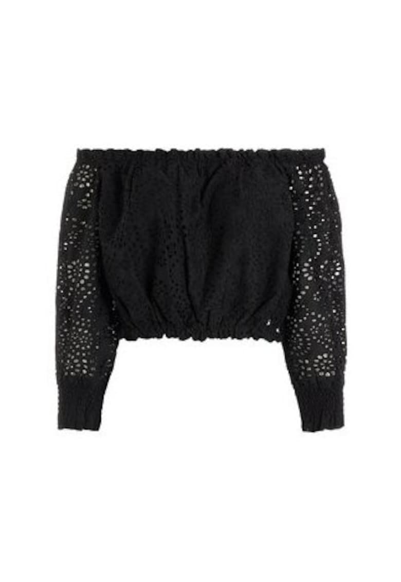 Bluza din bumbac cu umeri cazuti