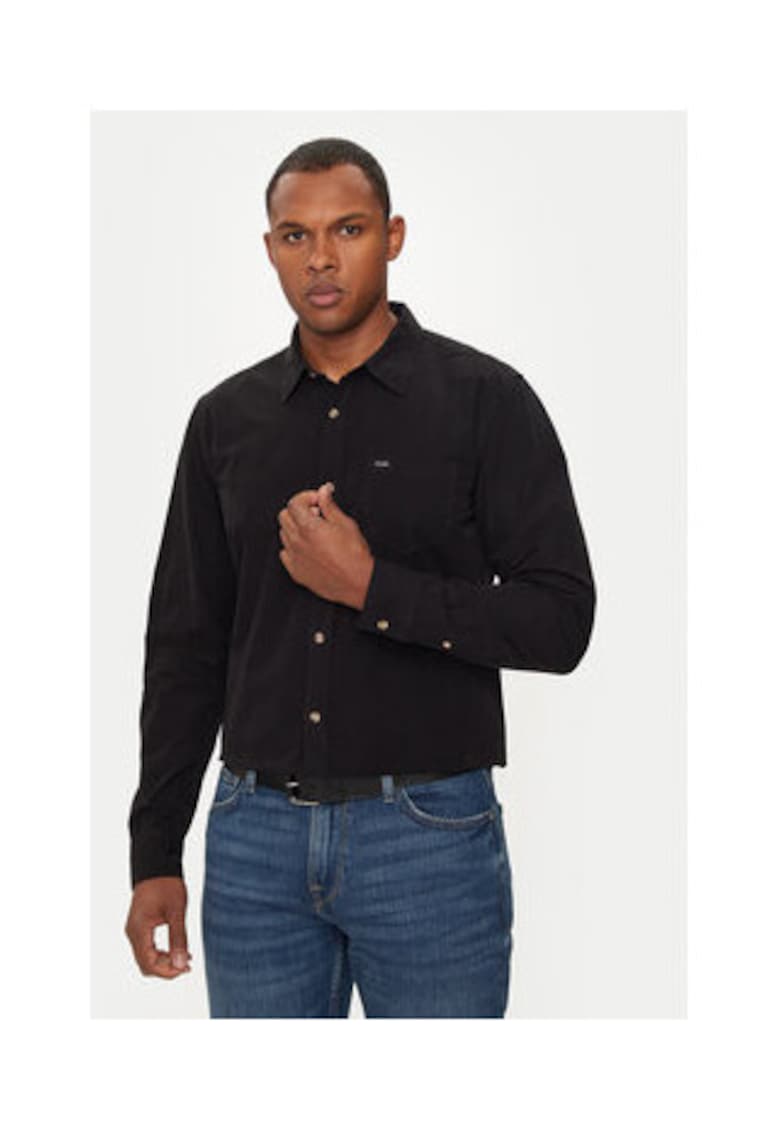 Camasa din bumbac cu buzunar aplicat