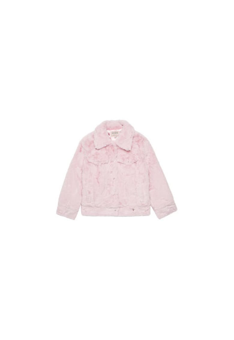 Haina din blana shearling cu logo stantat