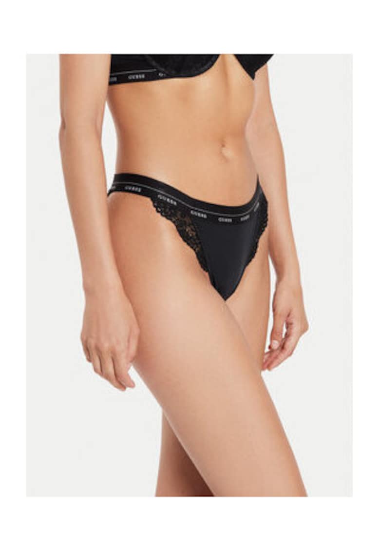 Chiloti brazilieni din dantela si banda cu logo