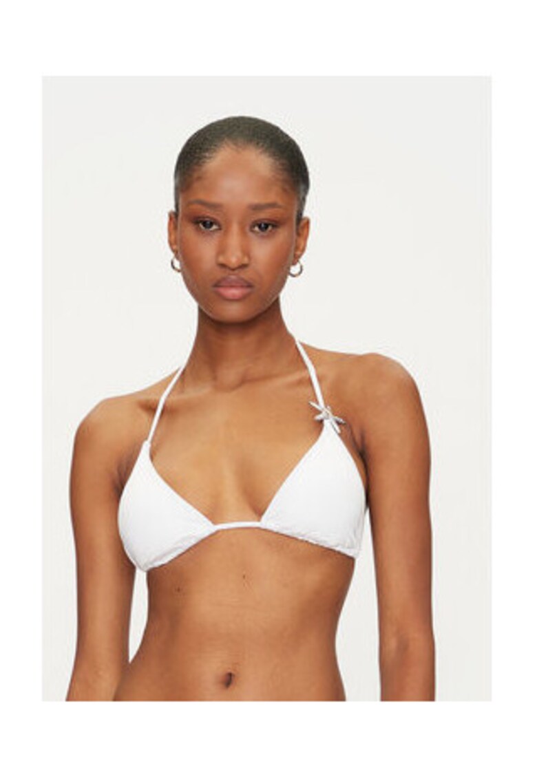 Sutien de baie cu accente metalice - Alb