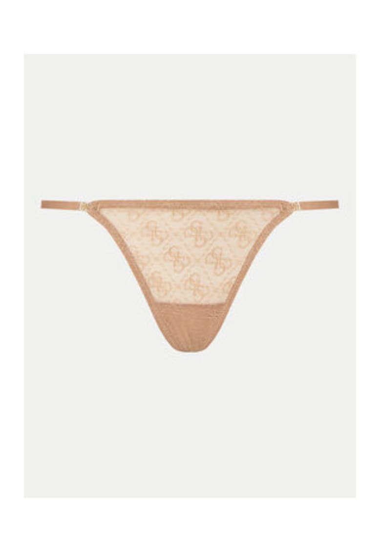 Chiloti tanga din poliamida cu model logo