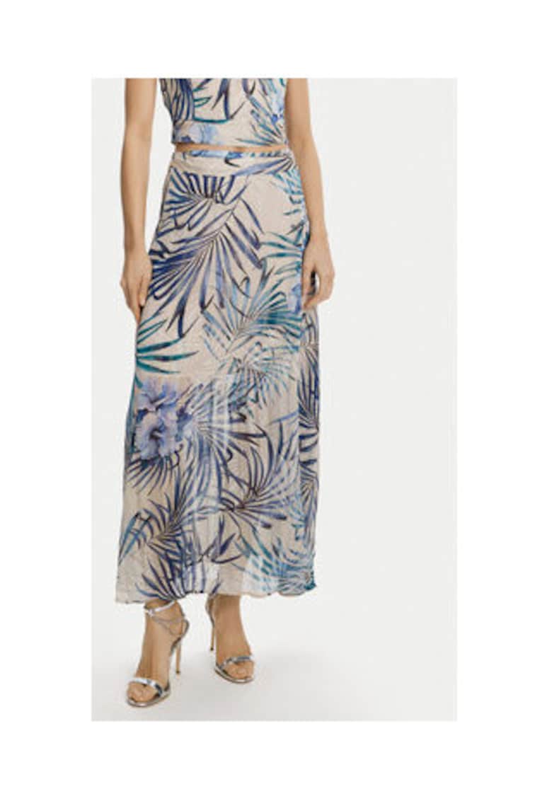 Fusta maxi cu imprimeu tropical -