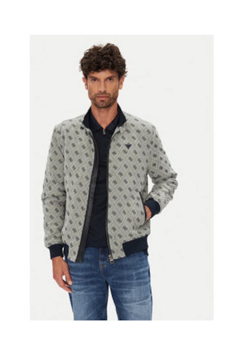 Jacheta bomber din amestec de bumbac cu model logo