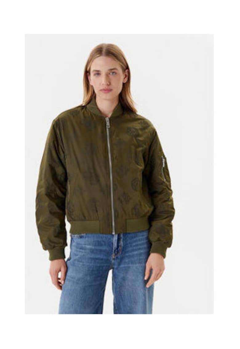 Guess Geaca bomber cu imprimeu monograma