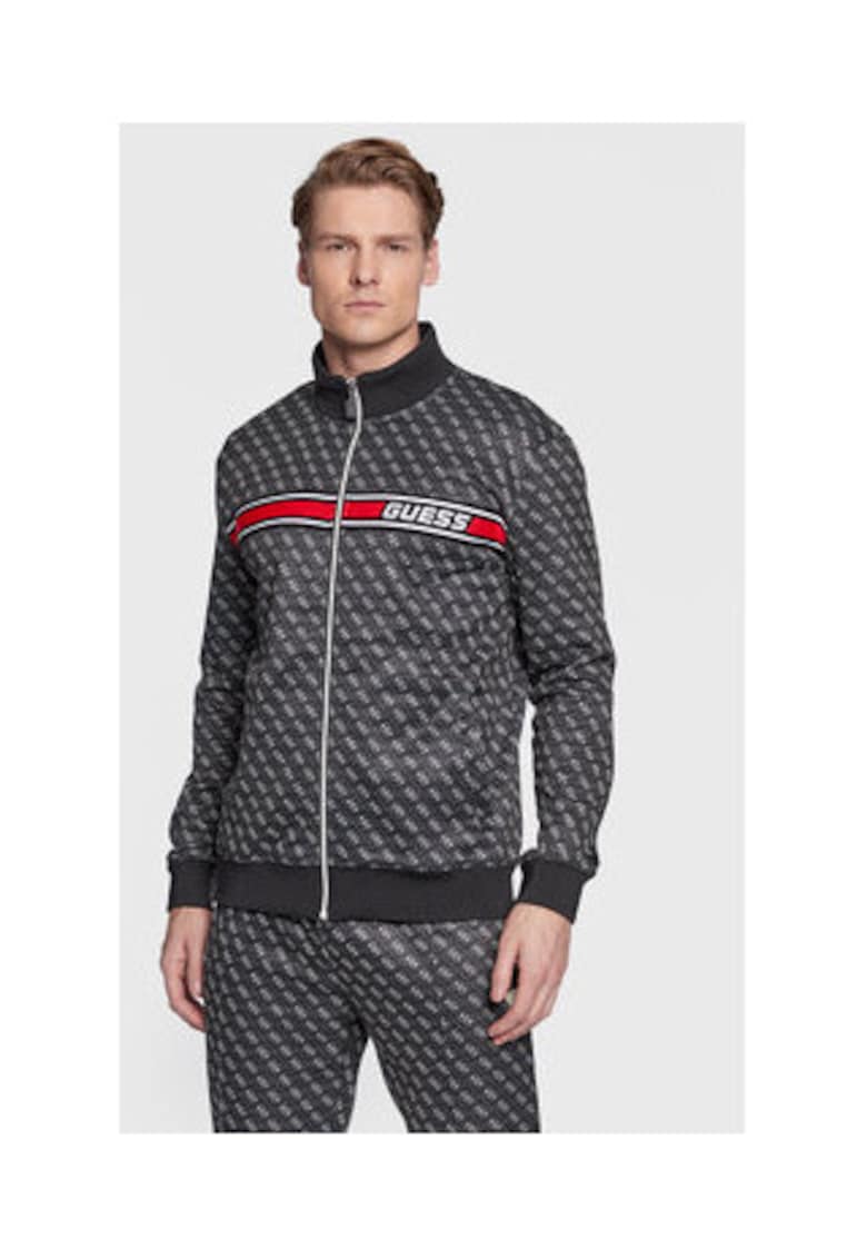 Bluza sport cu fermoar si logo