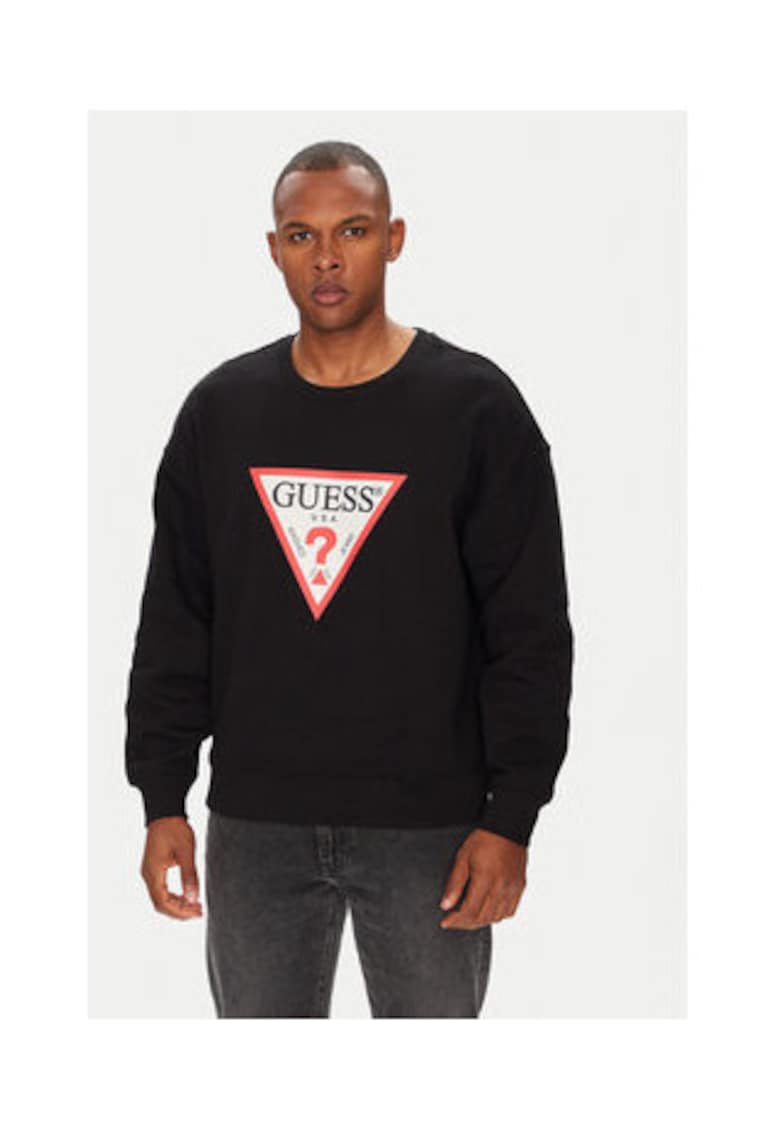 Bluza din amestec de bumbac cu logo si terminatie elastica