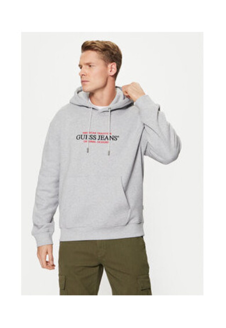 Hanorac din amestec de bumbac organic cu gluga cu snur