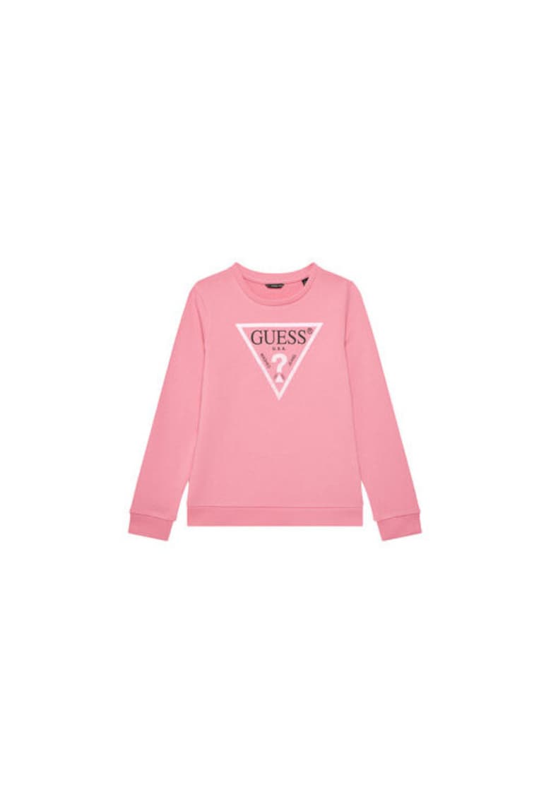 Guess Bluza de trening cu imprimeu logo frontal si decolteu la baza gatului