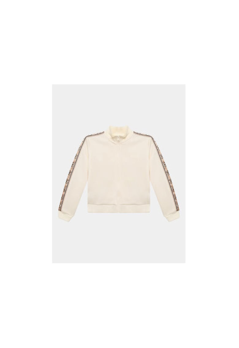 Bluzon cu fermoar si logo pe maneci