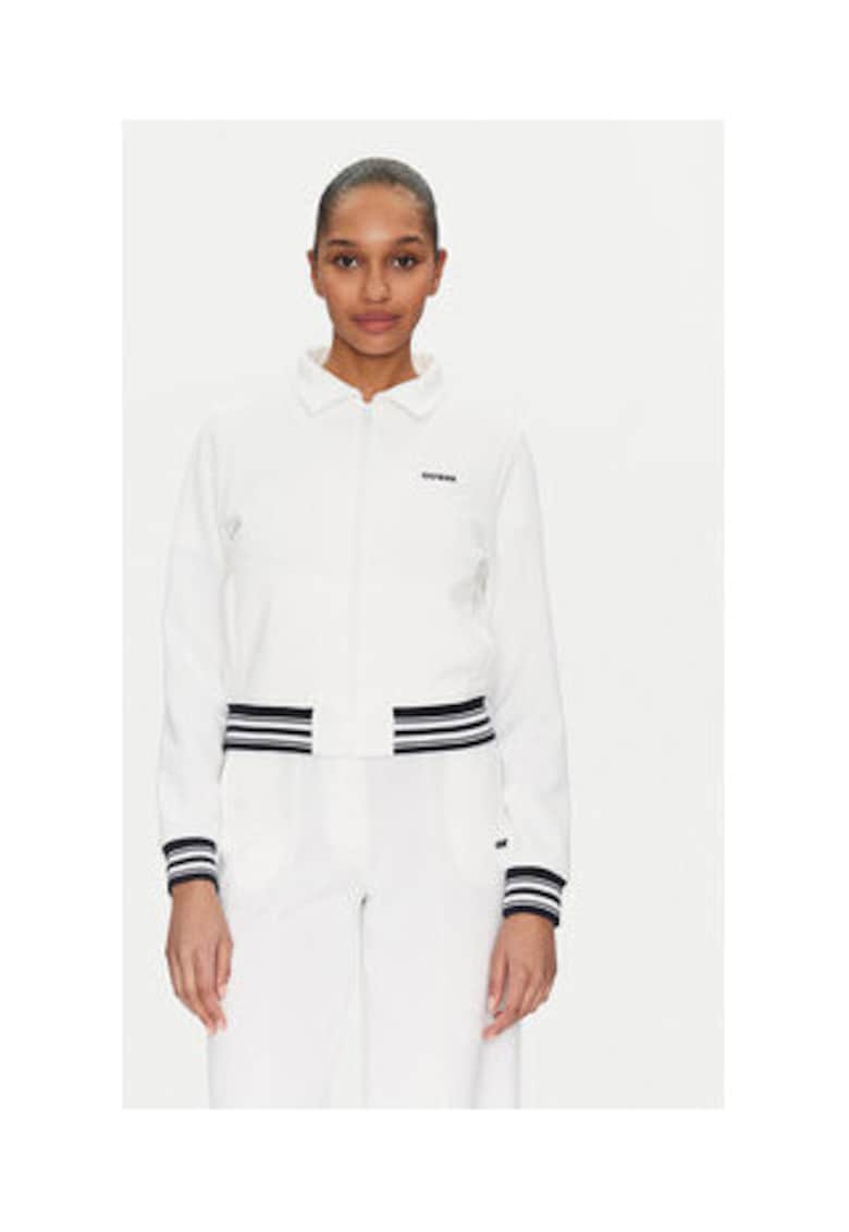 Bluzon crop cu fermoar si logo