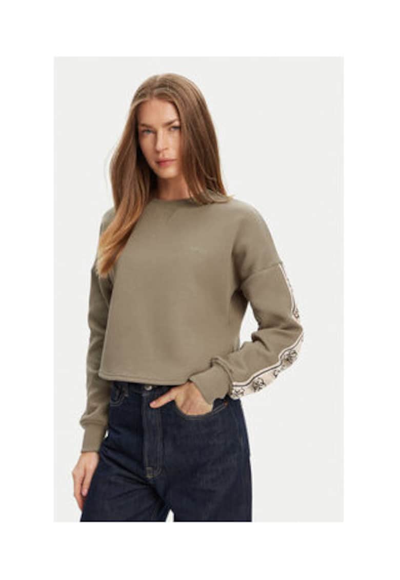Bluza de trening cu banda logo pe maneci
