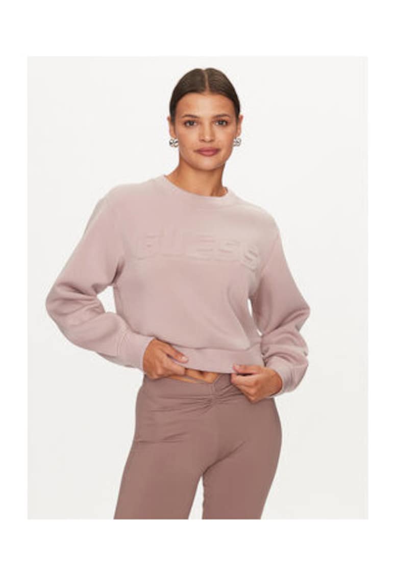 Bluzon crop cu logo supradimensionat