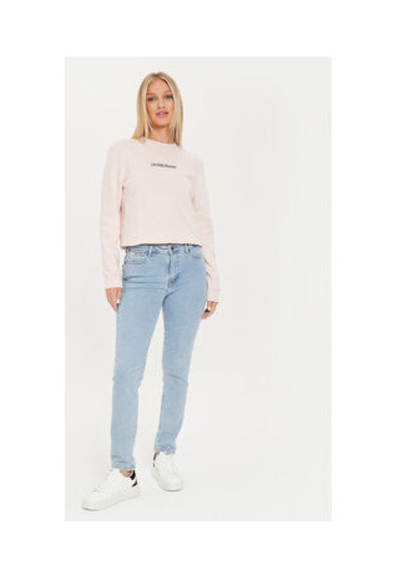 Bluza de trening cu logo brodat si maneci cazute