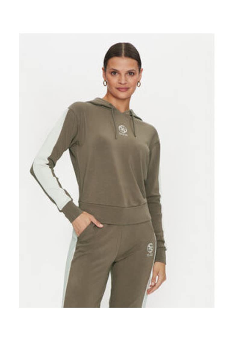 Hanorac slim fit cu logo distinctiv - Kaki