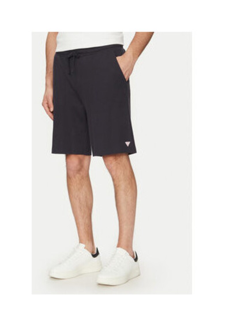 Pantaloni scurti cu snur in talie - bleumarin