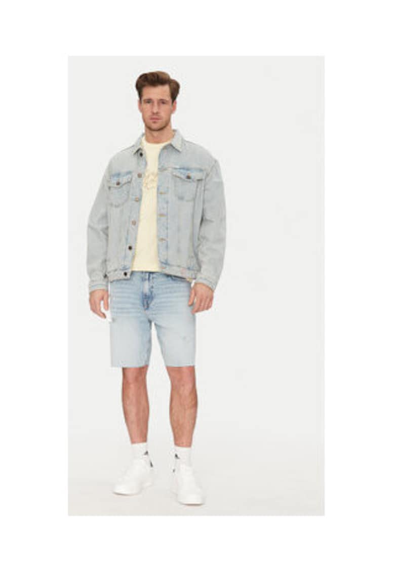 Pantaloni scurti din denim cu aspect decolorat