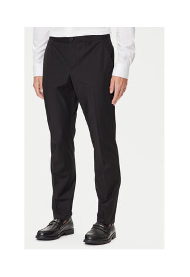Pantaloni eleganti din amestec de bumbac cu croiala conica