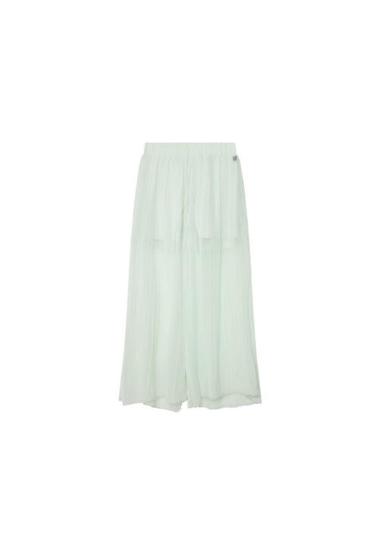 Fusta-pantaloni cu model plisat - verde pal