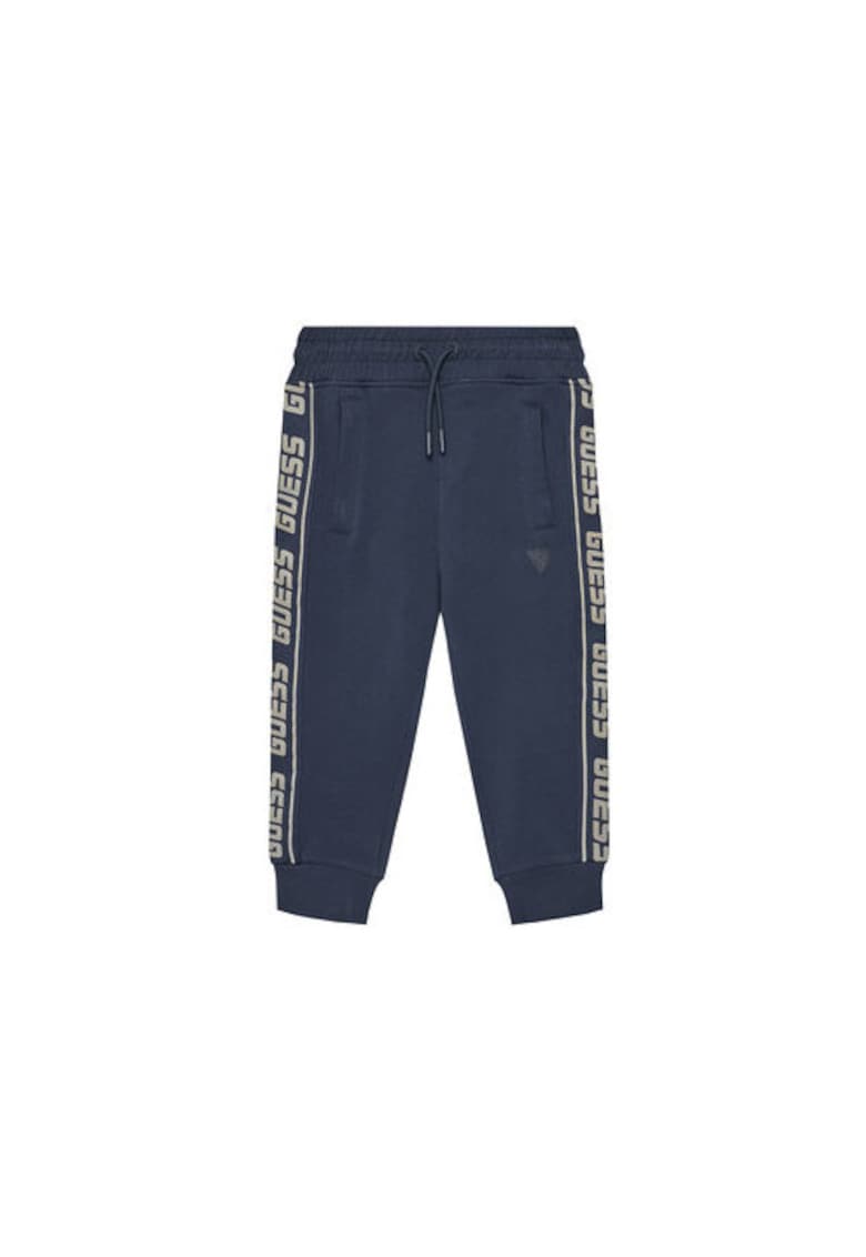 Guess Pantaloni de trening din amestec de bumbac cu snur in tale si benzi laterale contrastante -
