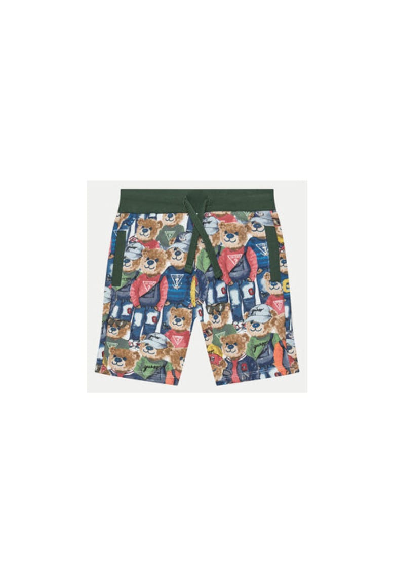 Pantaloni scurti din bumbac cu model colorblock