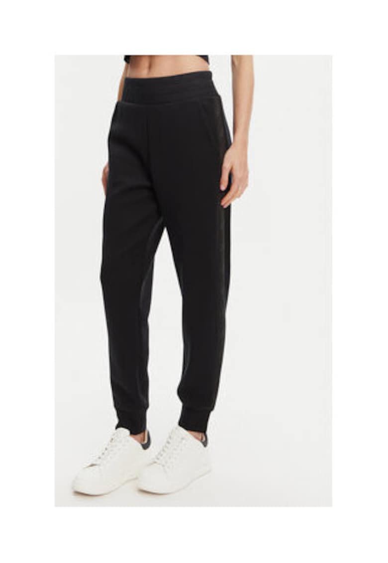 Pantaloni de trening cu imprimeu grafic si talie inalta