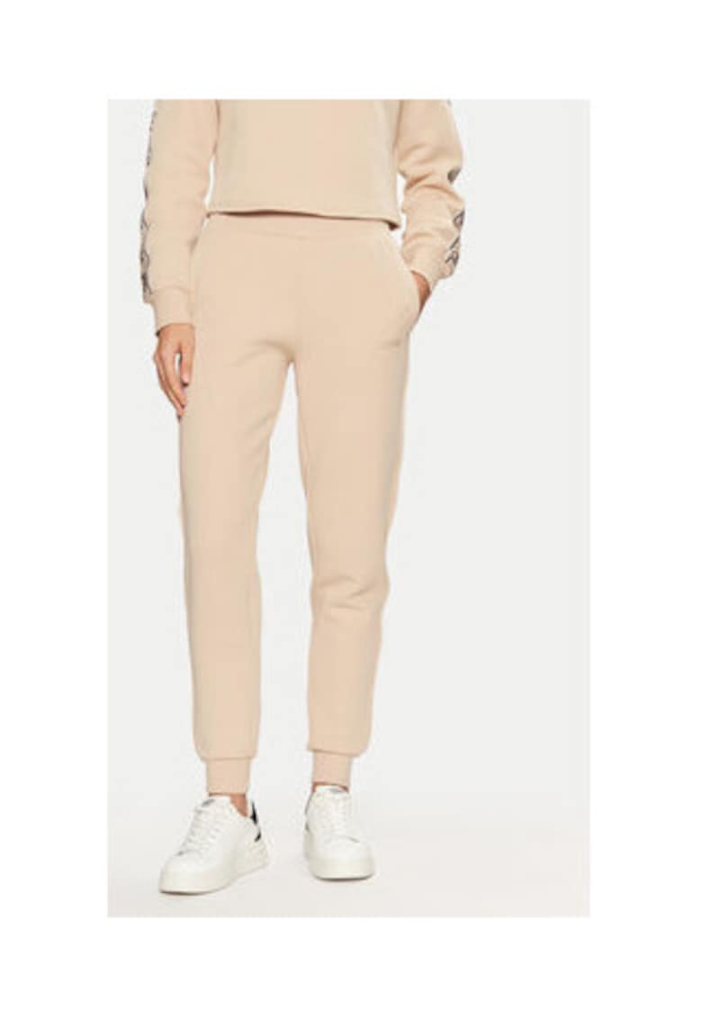Pantaloni de trening din amestec de bumbac cu banda logo si imprimeu grafic