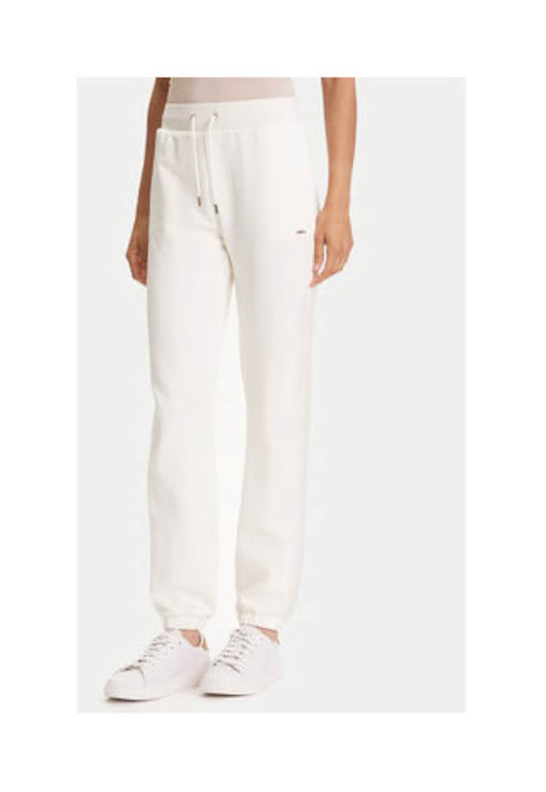 Pantaloni de trening regular fit din amestec de bumbac cu talie medie cu snur
