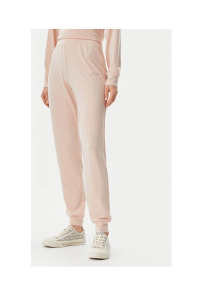 Pantaloni de trening cu model uni si talie elastica