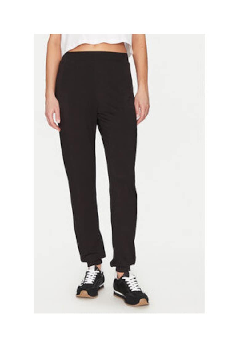 Pantaloni de trening cu talie inalta si model uni