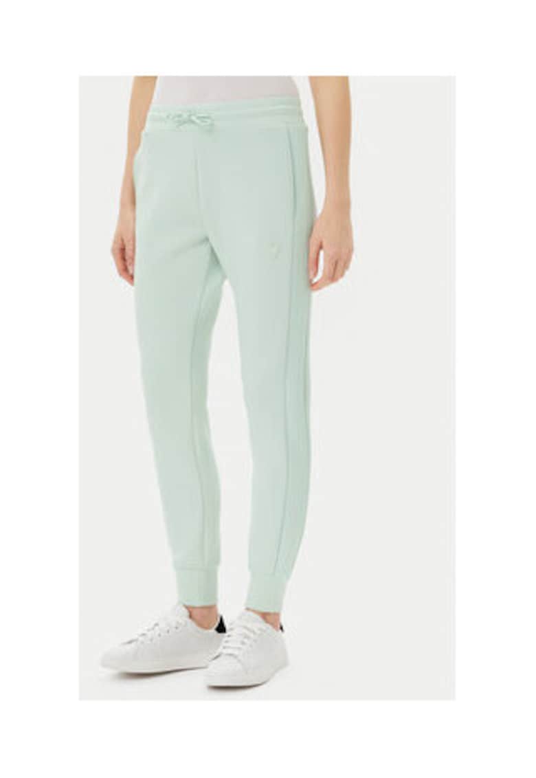 Pantaloni de trening cu model uni si talie medie