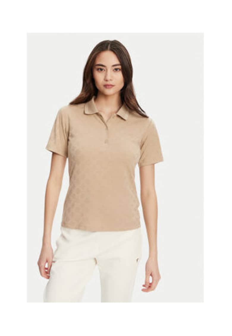 Tricou din amestec de viscoza cu guler polo si model striat