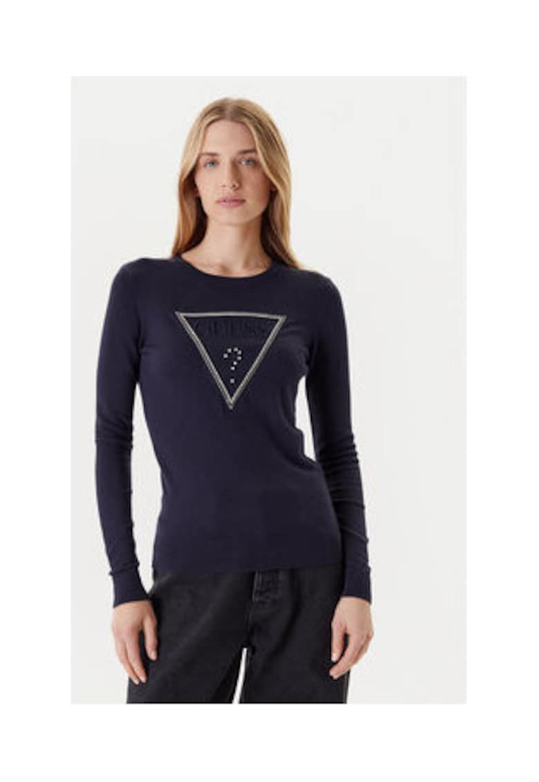 Pulover tricotat subtire cu strasuri