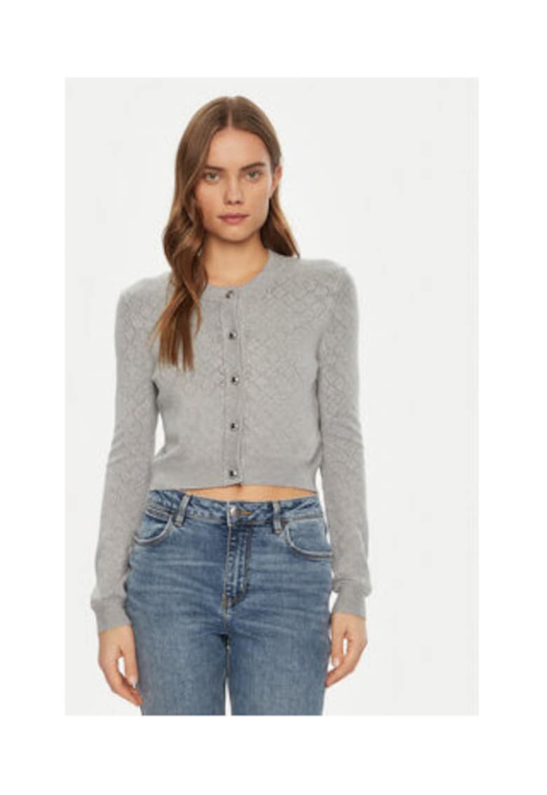 Cardigan crop cu nasturi